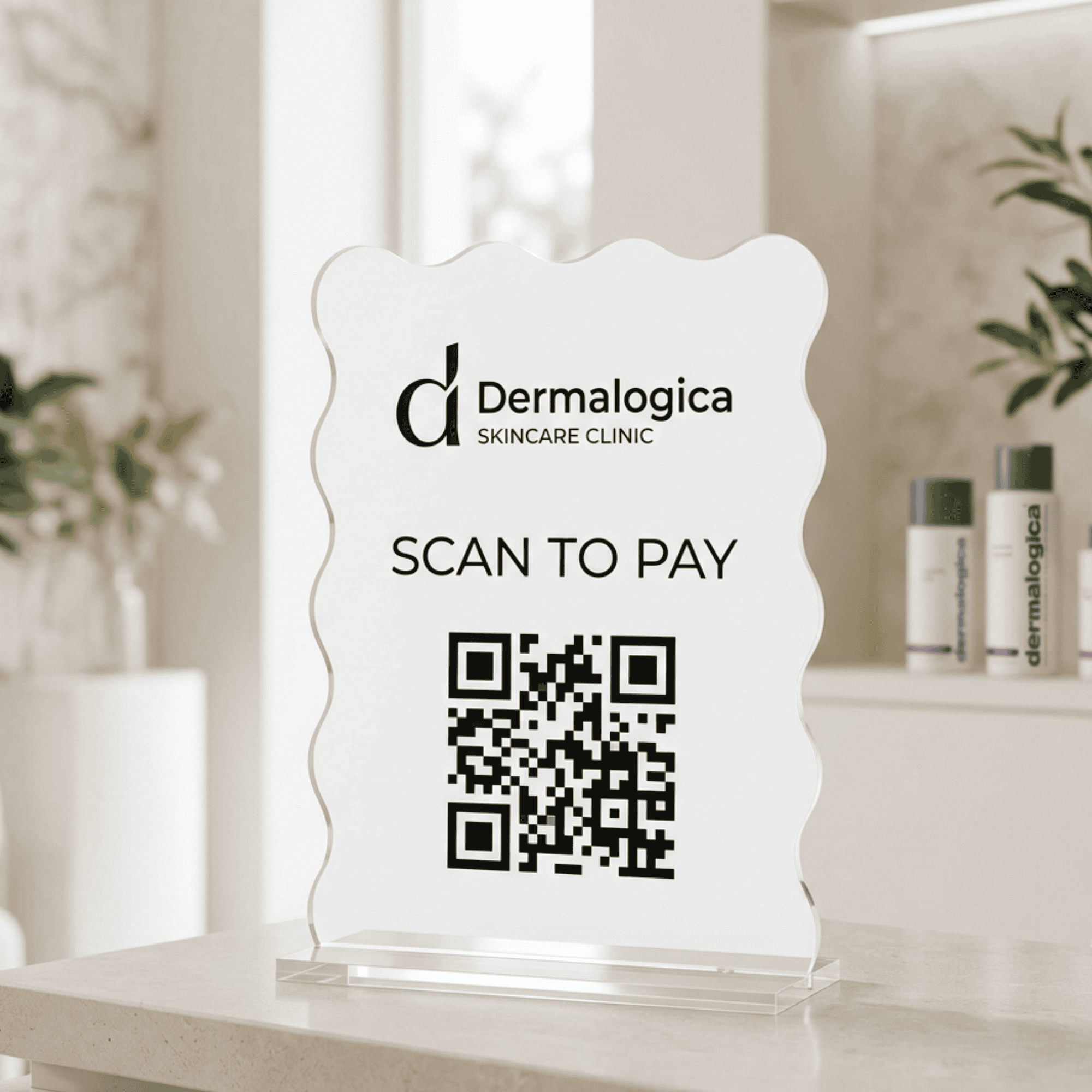 Custom Wavy Acrylic QR Code Sign – PixelaVinylPaper