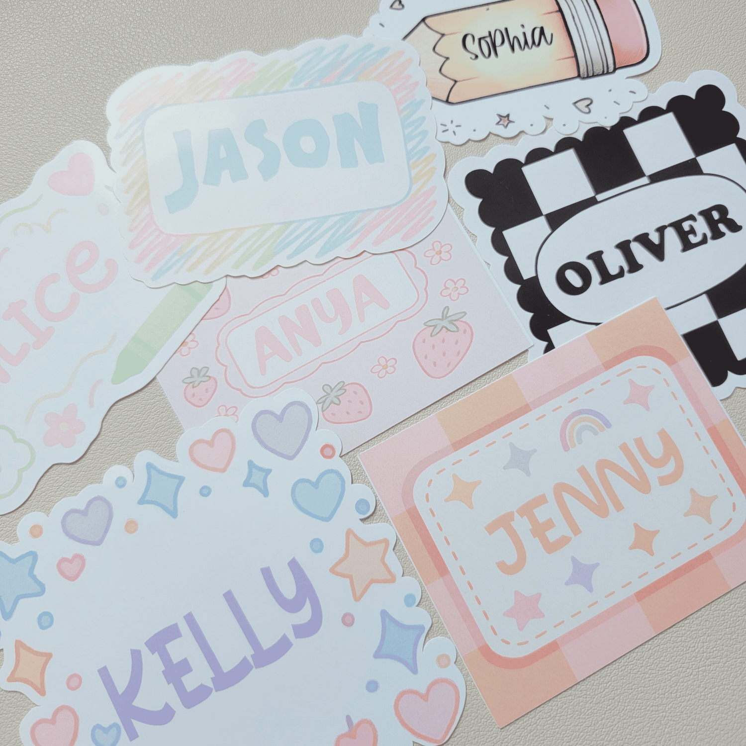Custom Name Sticker Labels, Waterproof School Name Tags for Kids, Lunch Box & Water Bottle
