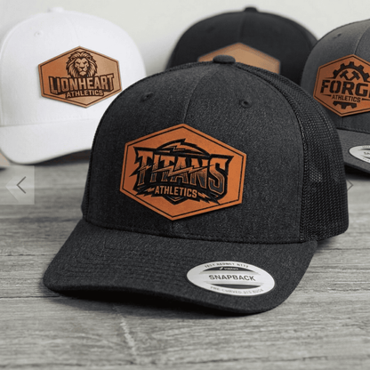 Custom Leather Patch Trucker Hat, Personalized Your Logo Cap Brand Apparel, Bulk Order