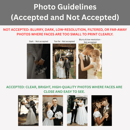 Personalized Wedding Photo Magnet – Custom Wedding Favor, Fridge Keepsake Gift (PM01)