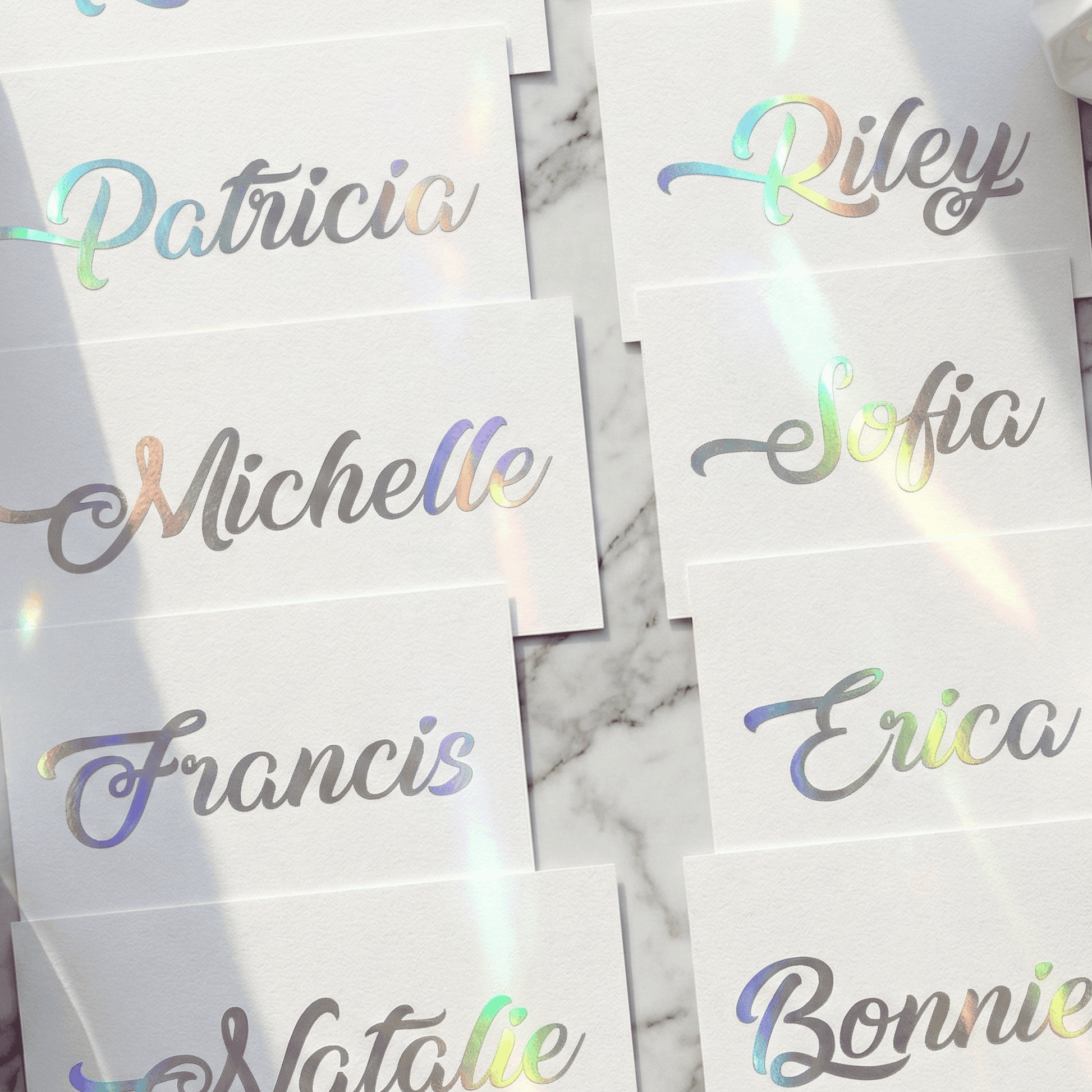 Wedding Place Card Decals | Personalized Name Stickers for Glasses | DIY Bridesmaid Proposal Box Labels | Custom Script Guest Names