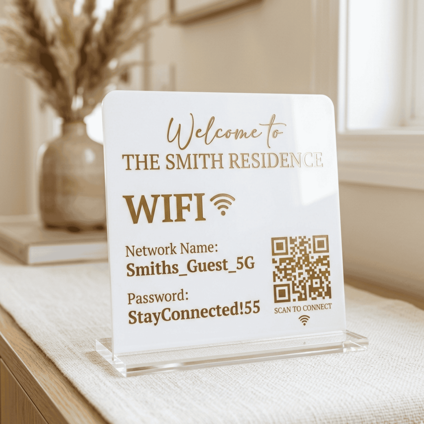 Custom Square Acrylic QR Code Sign