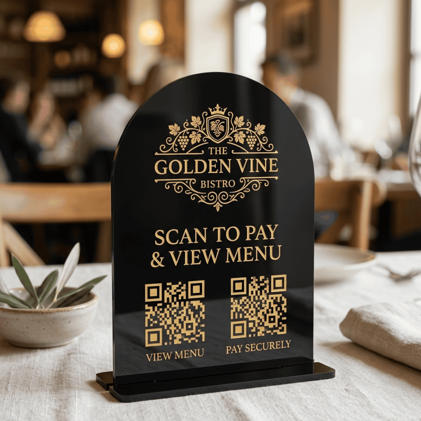 Custom Arched Acrylic QR Code Sign