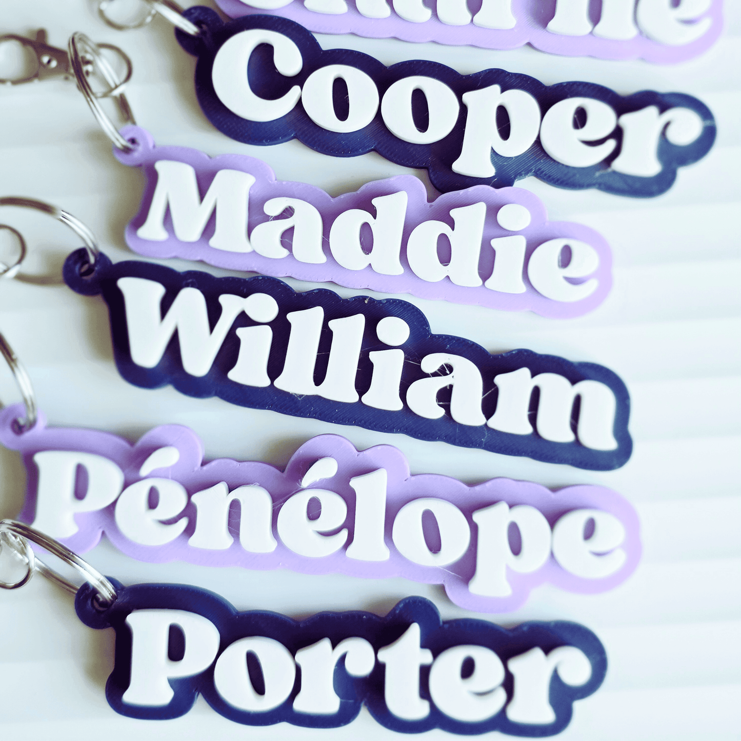 Custom Name 3D Printed Keychain - Custom Name Keychain - Backpack Tag