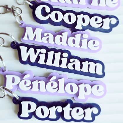 Custom Name 3D Printed Keychain - Custom Name Keychain - Backpack Tag