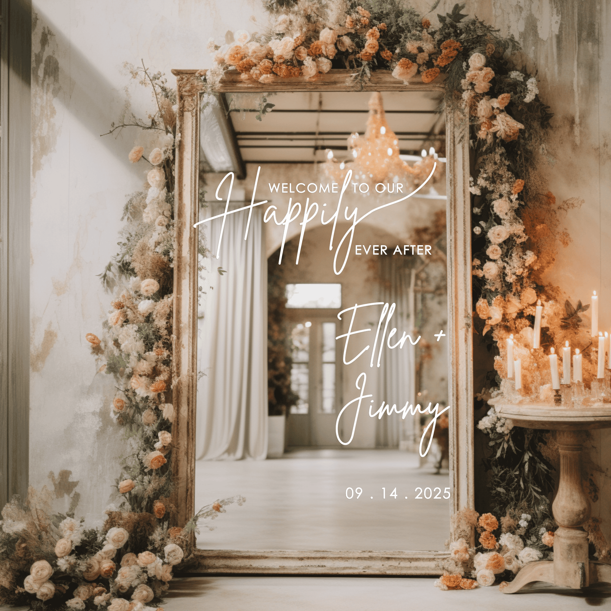 Welcome to our Happily Ever After Wedding Vinyl Decal Sticker