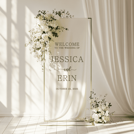 Custom Linen Fabric Wedding Welcome Sign