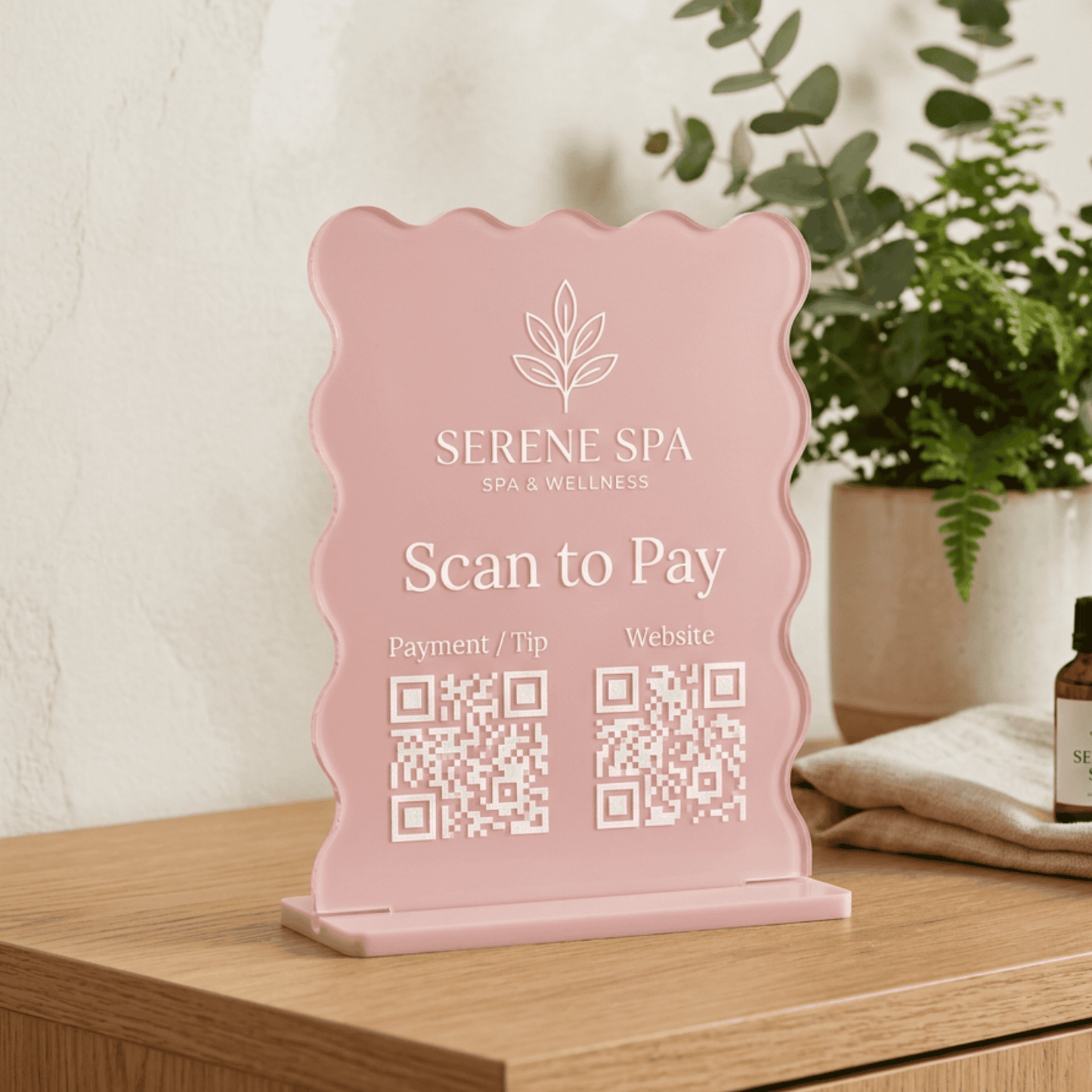 Custom Hexagon Acrylic QR Code Sign
