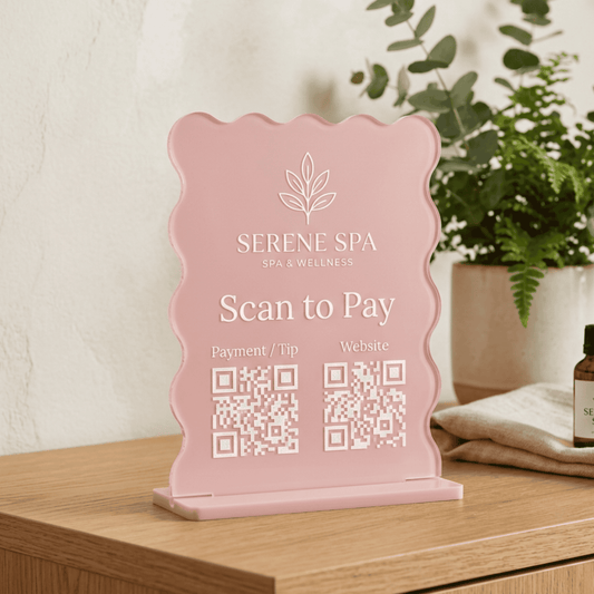 Custom Wavy Acrylic QR Code Sign