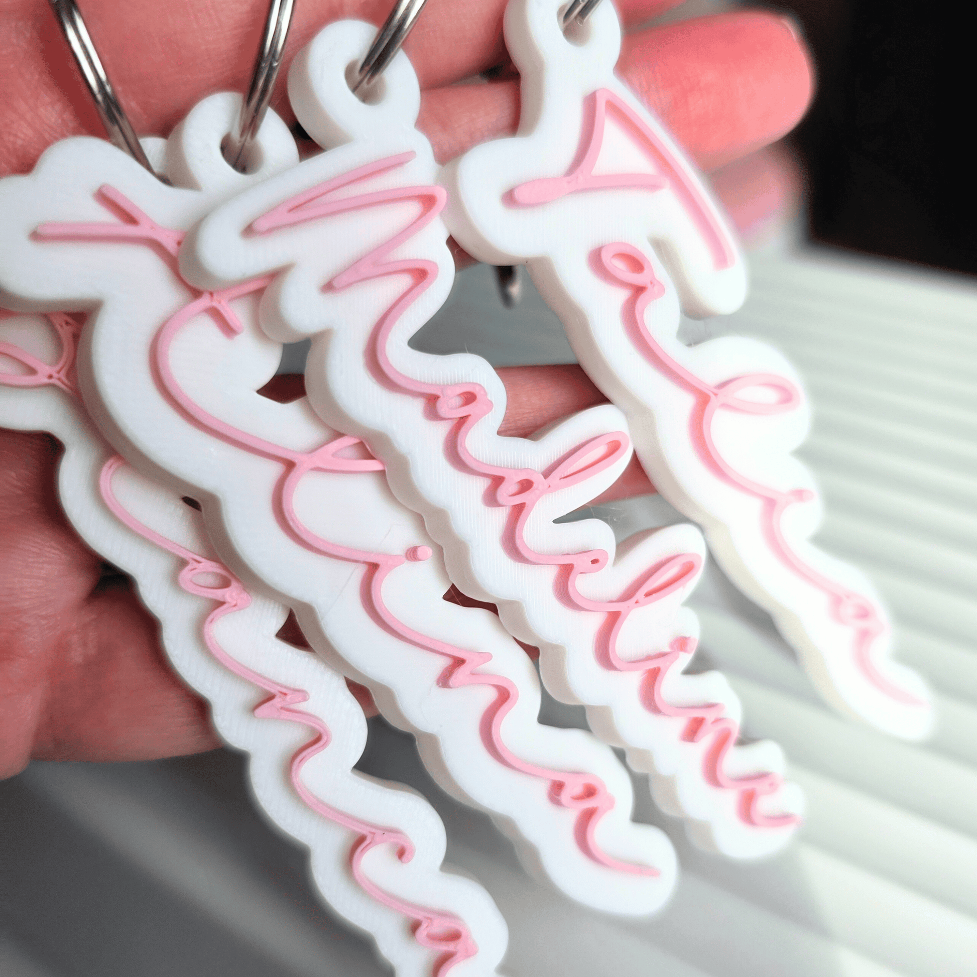 Custom Name 3D Printed Keychain - Custom Name Keychain - Backpack Tag