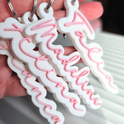 Custom Name 3D Printed Keychain - Custom Name Keychain - Backpack Tag