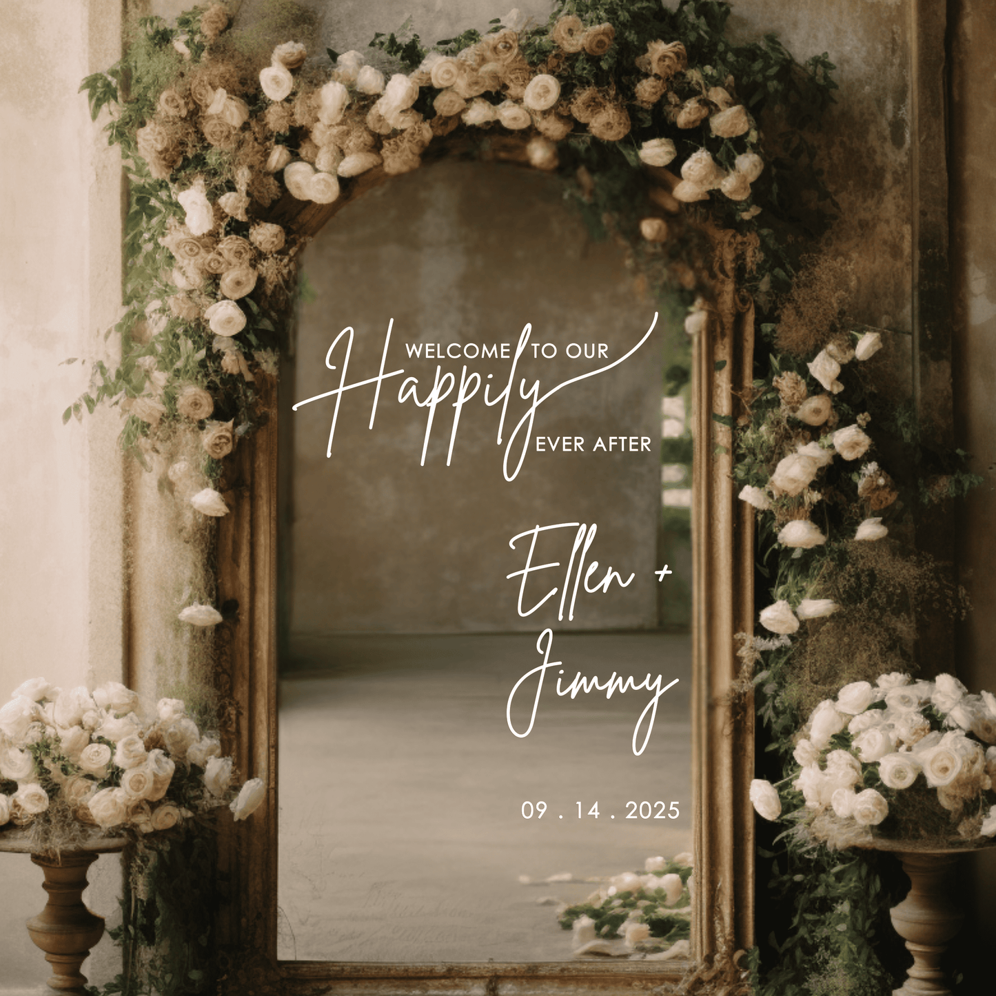 Welcome to our Happily Ever After Wedding Vinyl Decal Sticker