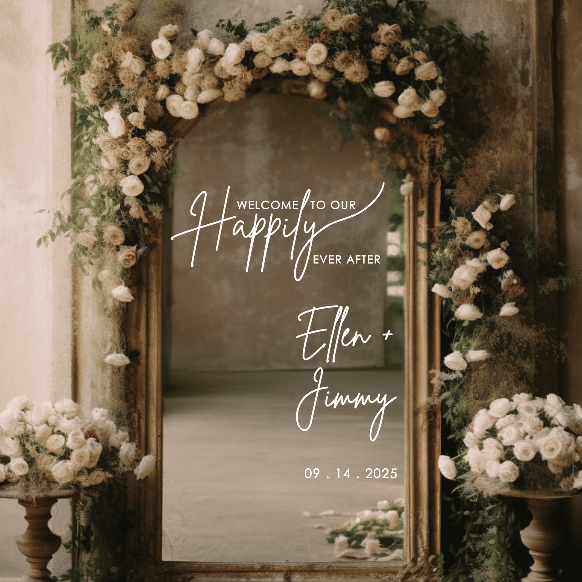 Welcome to our Happily Ever After Wedding Vinyl Decal Sticker