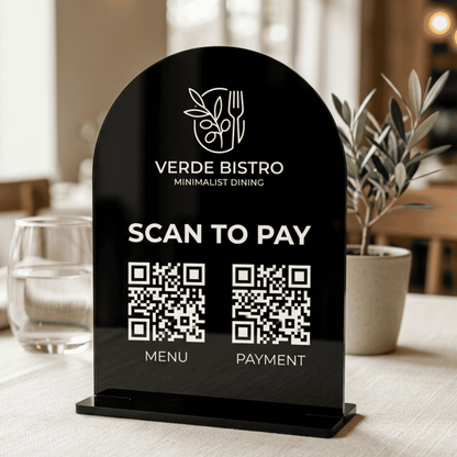 Custom Arched Acrylic QR Code Sign