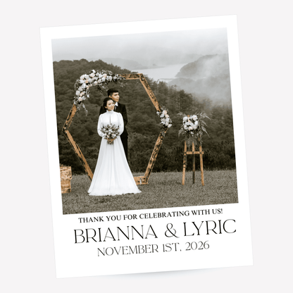 Personalized Wedding Photo Magnet – Custom Wedding Favor, Fridge Keepsake Gift (PM01)