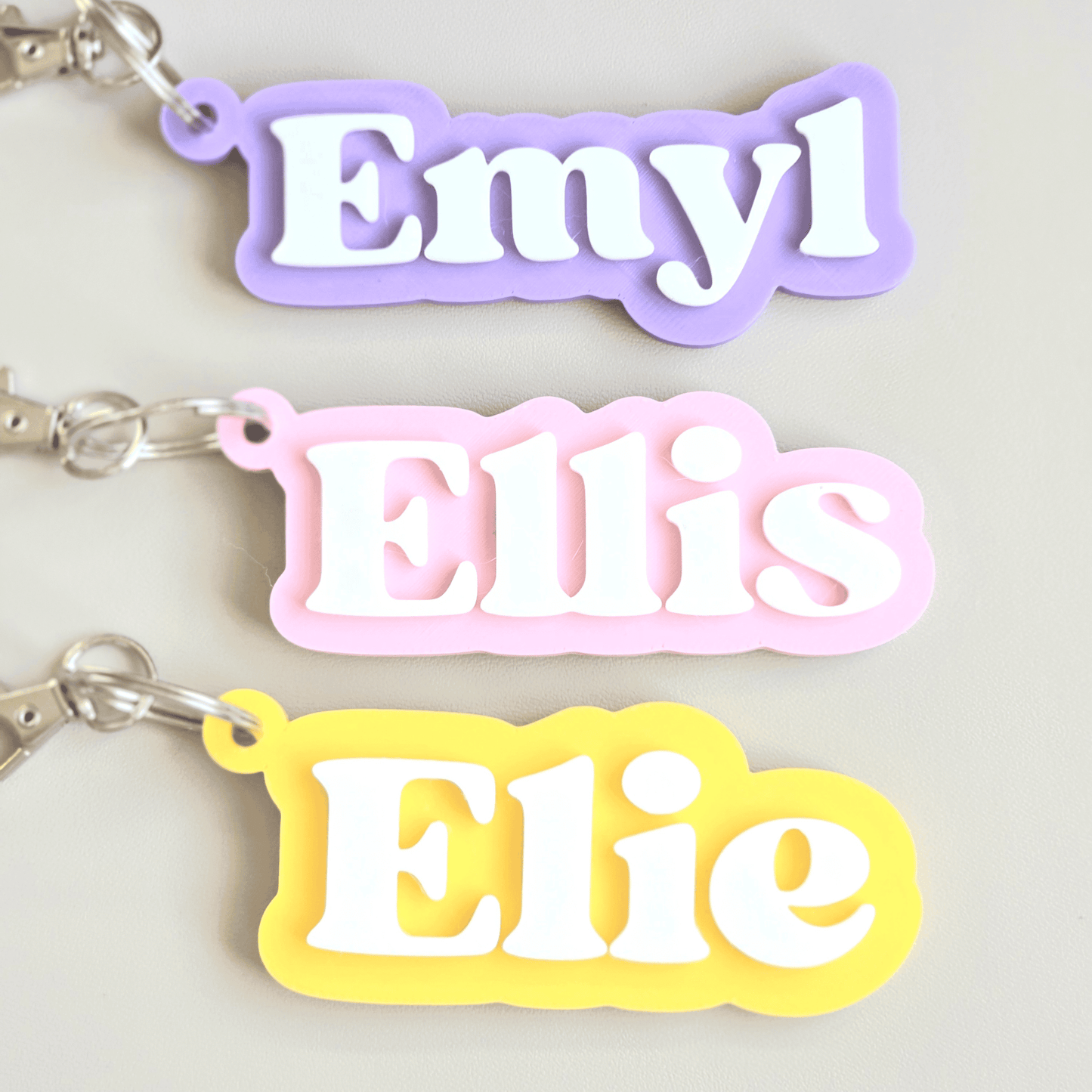 Custom Name 3D Printed Keychain - Custom Name Keychain - Backpack Tag