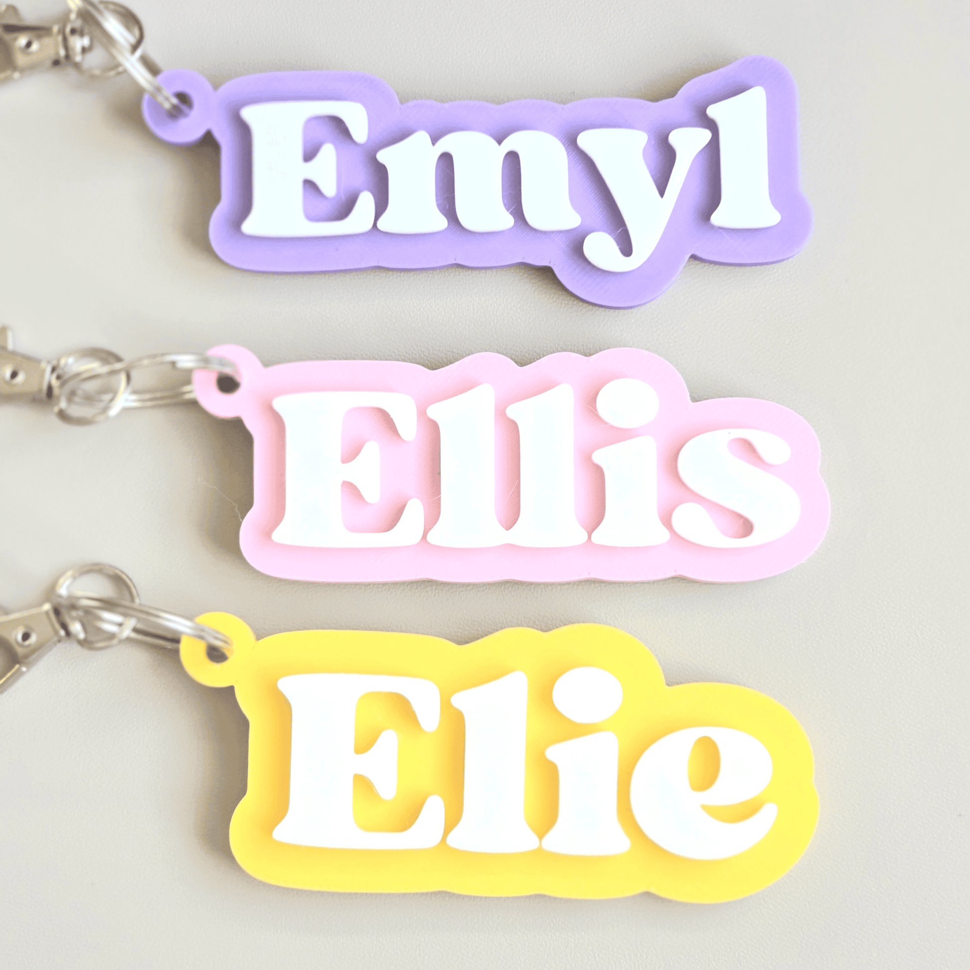 Custom Name 3D Printed Keychain - Custom Name Keychain - Backpack Tag