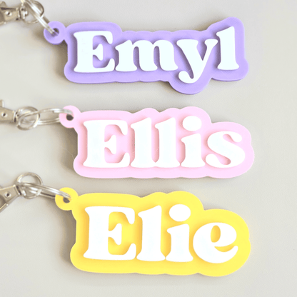 Custom Name 3D Printed Keychain - Custom Name Keychain - Backpack Tag