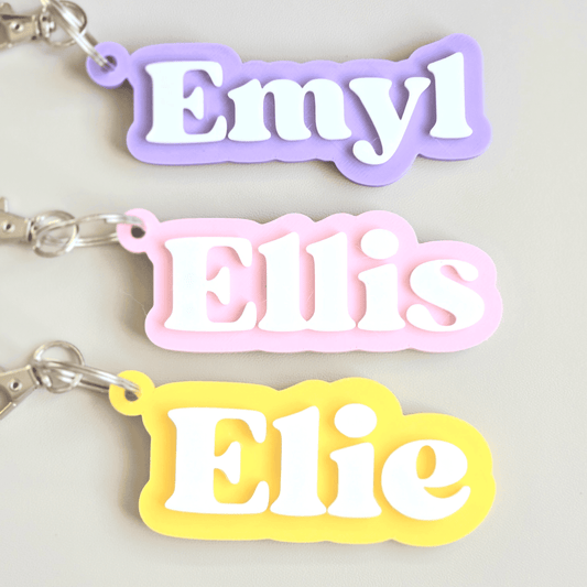 Custom Name 3D Printed Keychain - Custom Name Keychain - Backpack Tag