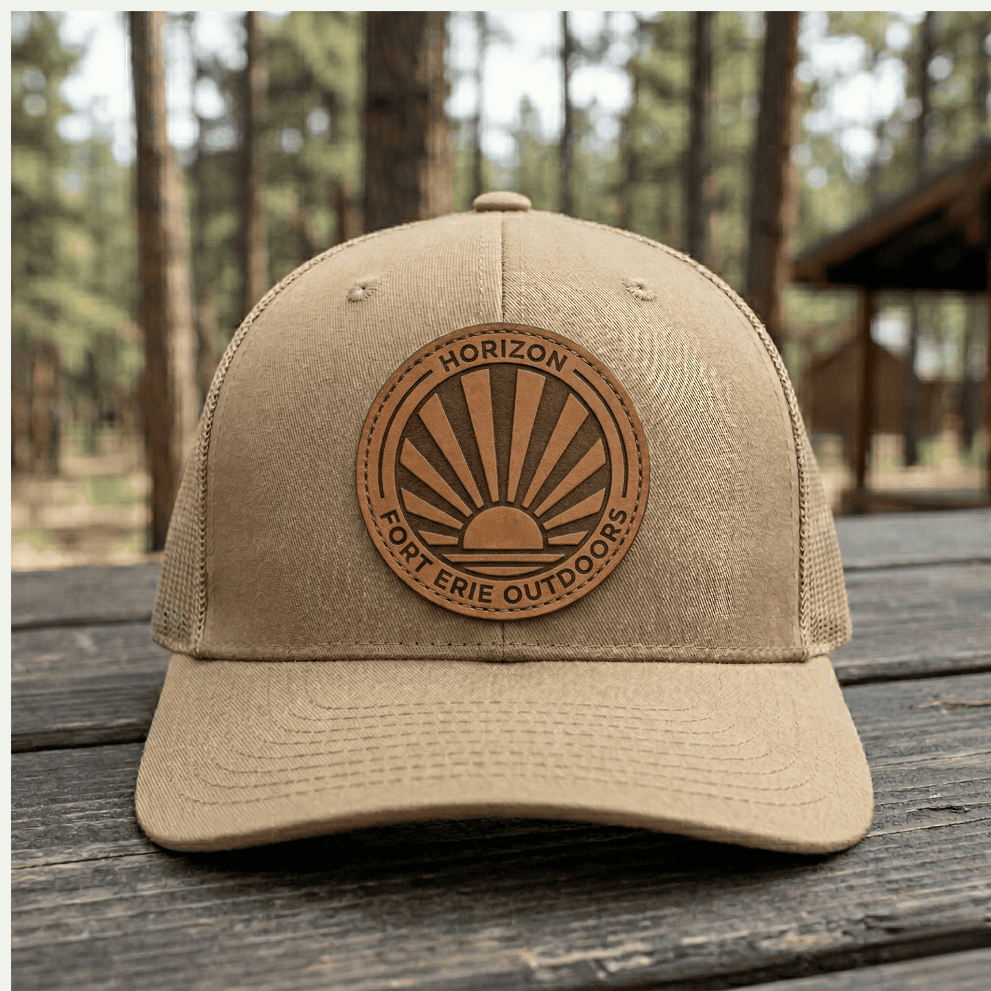 Custom Leather Patch Trucker Hat, Laser Engraved Business Logo Cap, Personalized Cap