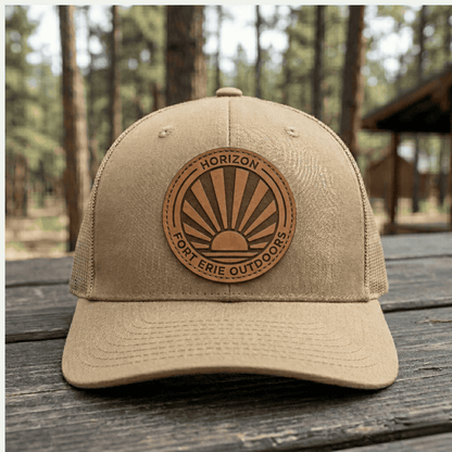 Custom Leather Patch Trucker Hat, Laser Engraved Business Logo Cap, Personalized Cap