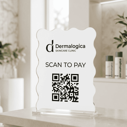 Custom Wavy Acrylic QR Code Sign