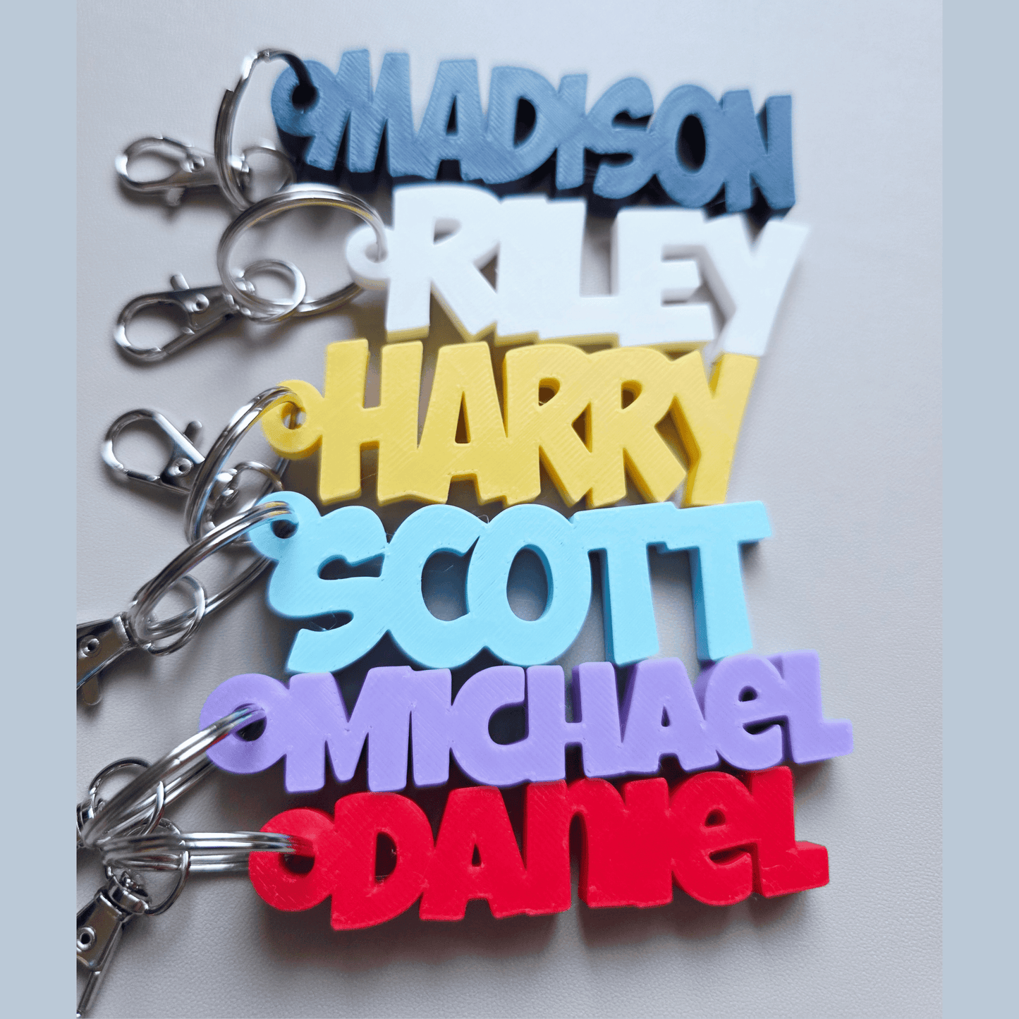 Custom Name 3D Printed Keychain - Personalized Backpack Tag