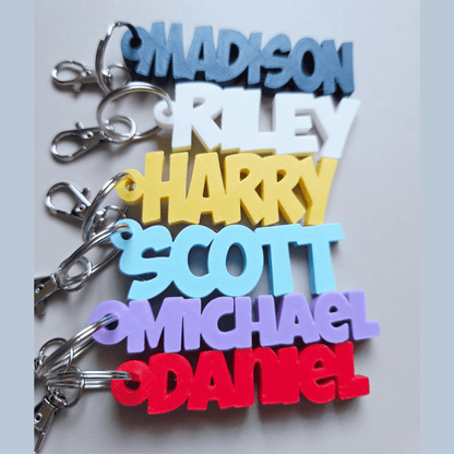 Custom Name 3D Printed Keychain - Personalized Backpack Tag