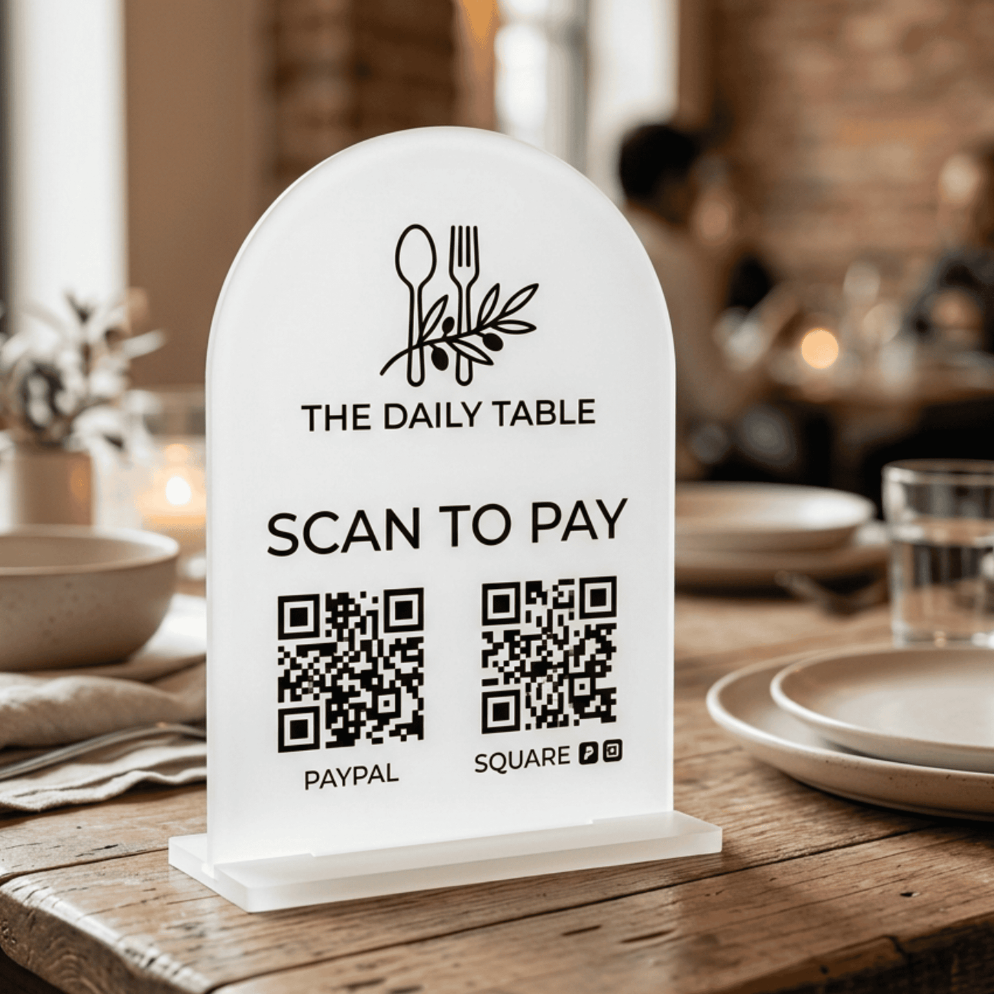 Custom Hexagon Acrylic QR Code Sign