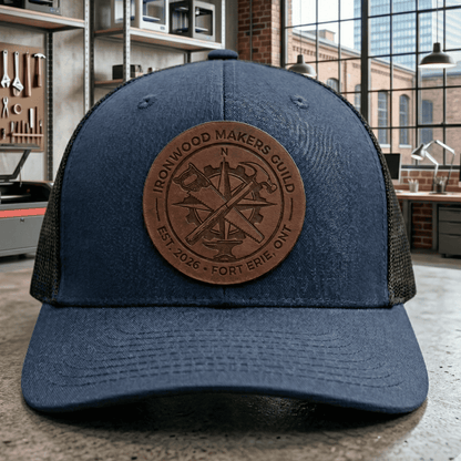 Custom Leather Patch Trucker Hat, Laser Engraved Business Logo Cap, Personalized Apparel