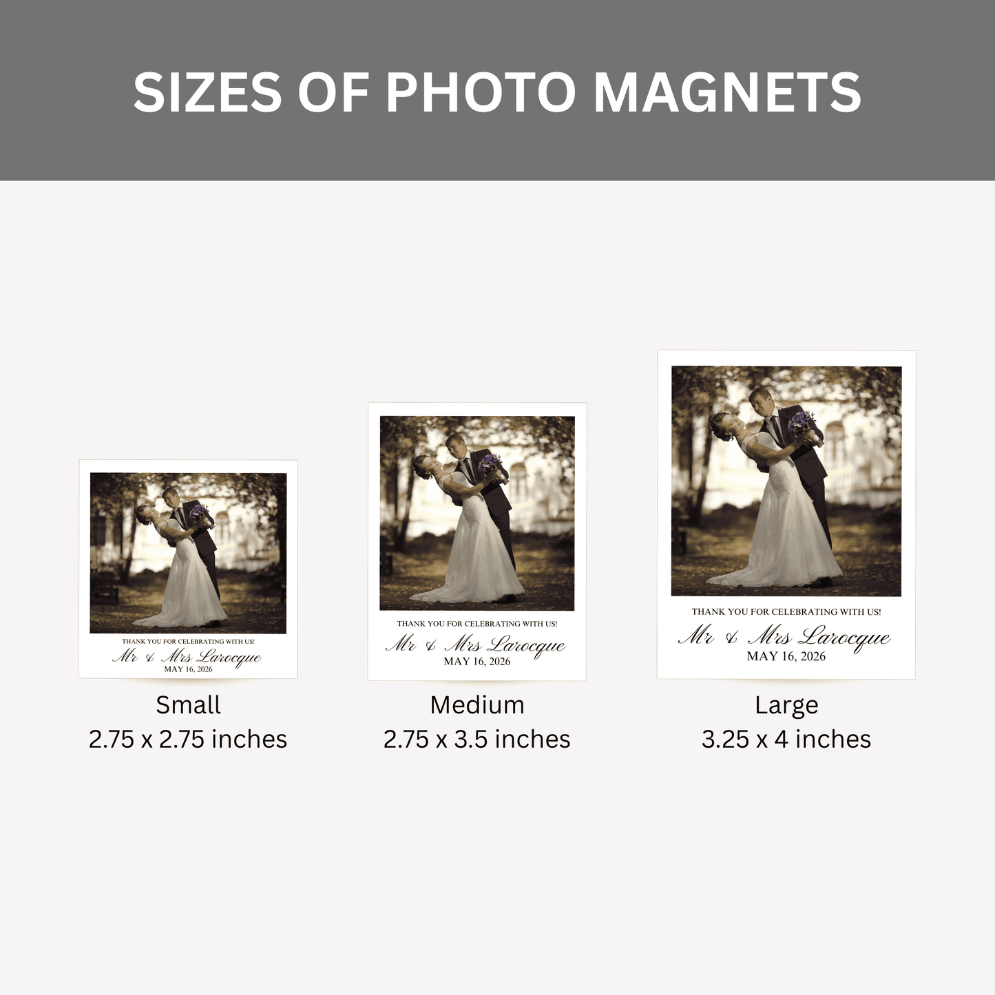 Personalized Wedding Photo Magnet – Custom Wedding Favor, Fridge Keepsake Gift (PM01)