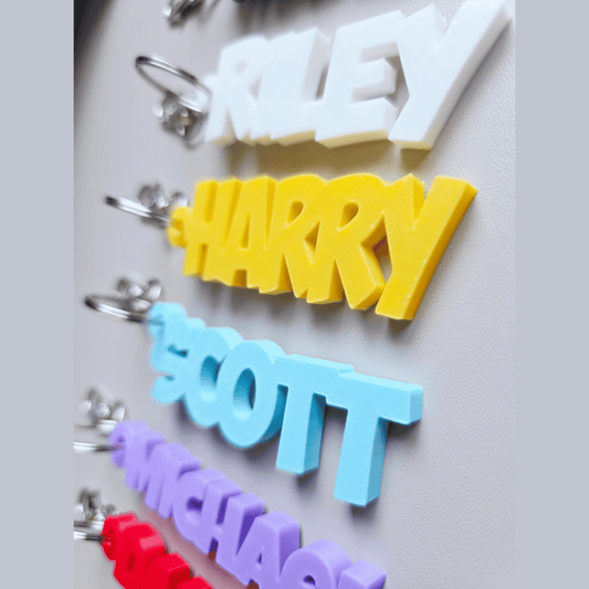 Custom Name 3D Printed Keychain - Personalized Backpack Tag