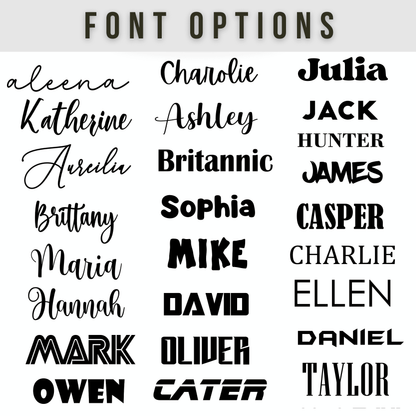 Collection of various font styles with names displayed