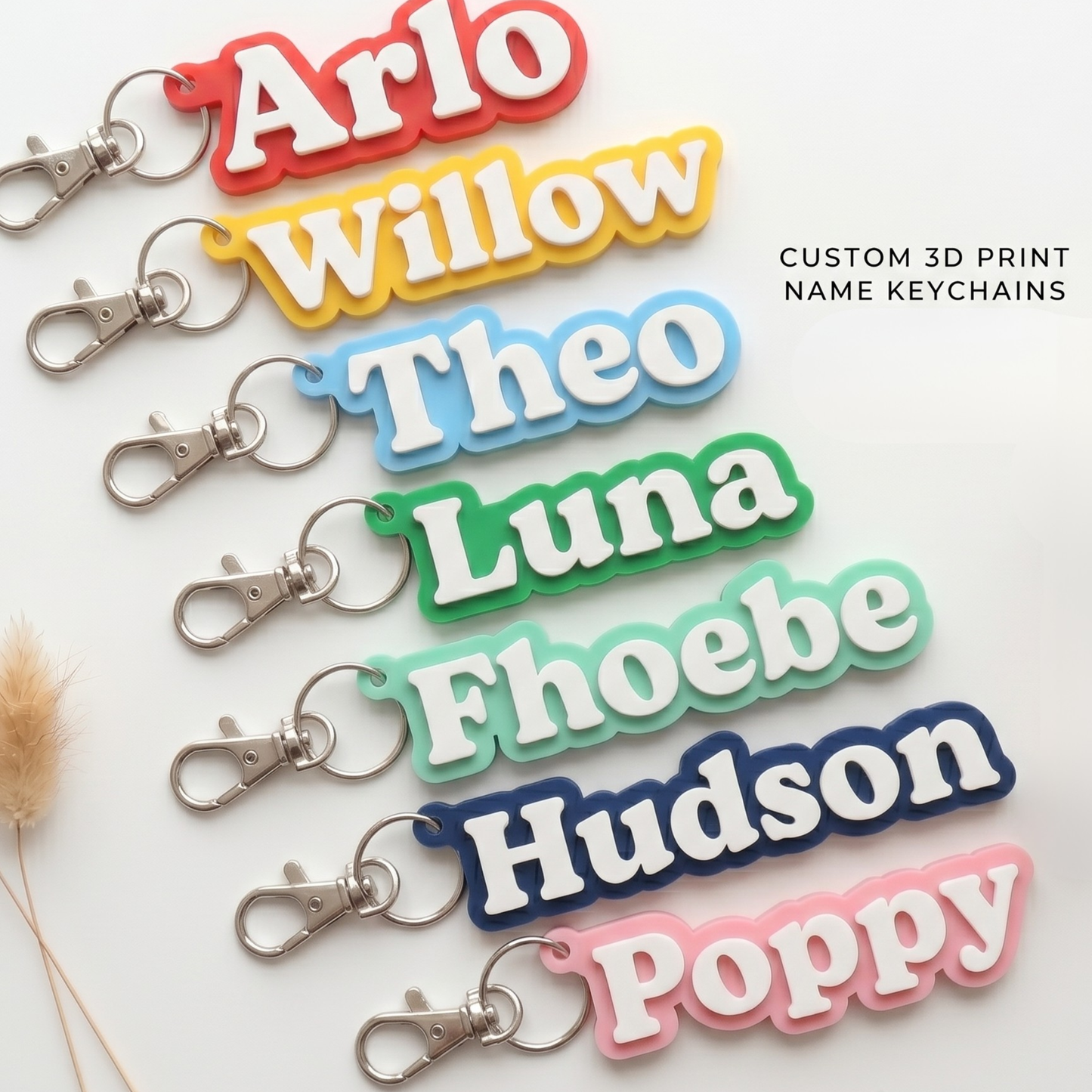 Personalized 3D Printed Name Keychains