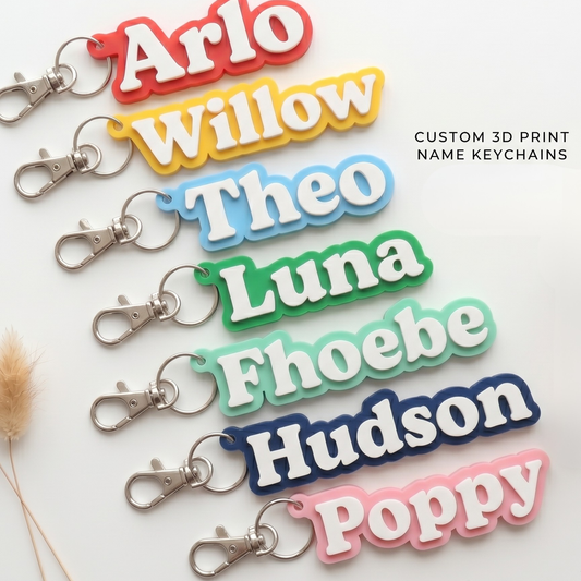 Personalized 3D Printed Name Keychains